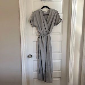 Gray and White Jumpsuit